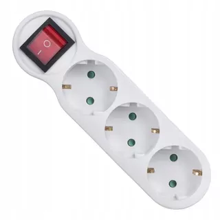Zásuvka Maclean MCE216, trojitá s vypínačom a uzemnením, 16 A, nemecká verzia